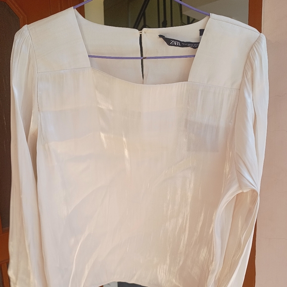 Zara Satin organza square neck top - Picture 11 of 12